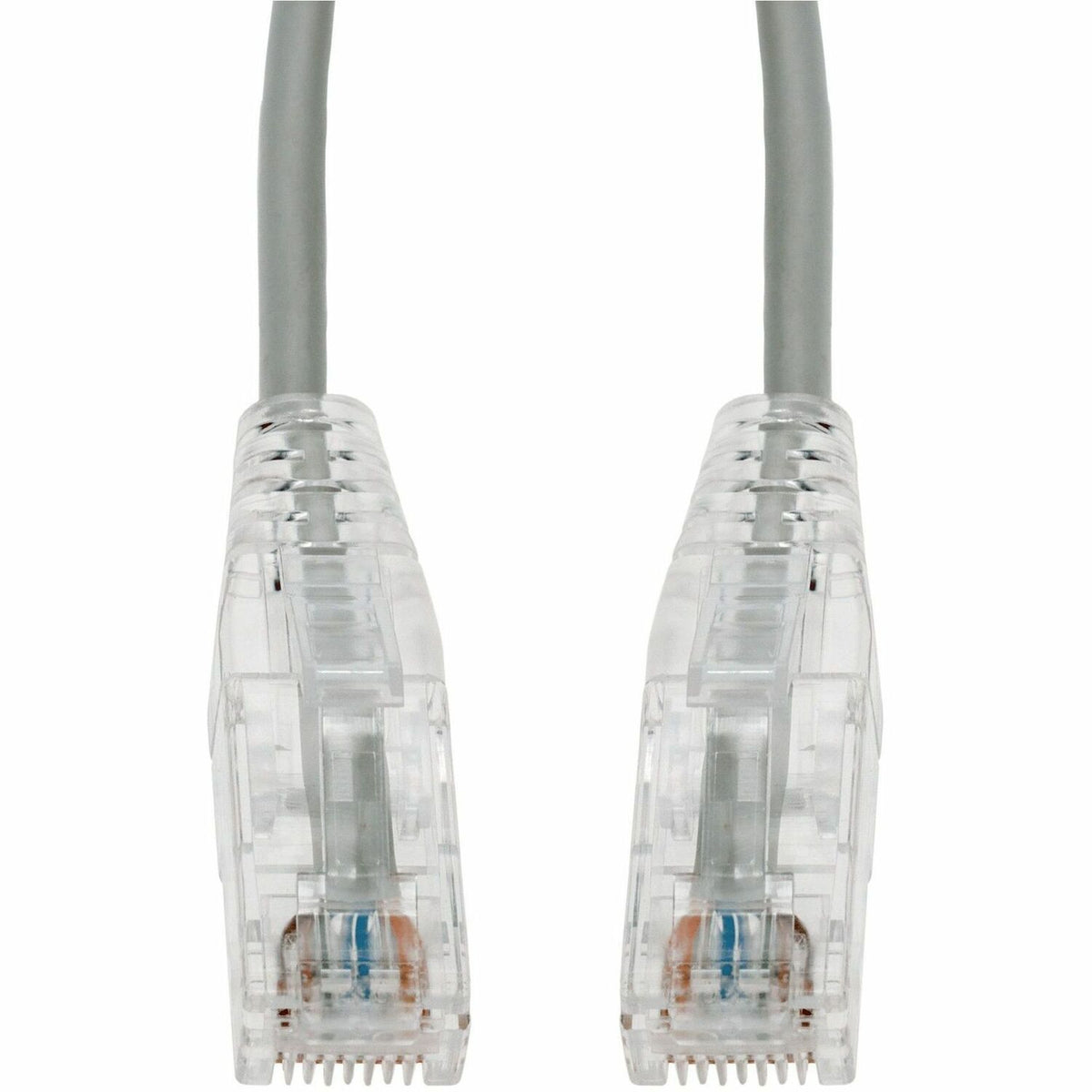 AddOn 14ft Gray CAT 6A Slim PVC Ethernet Cable Snagless Clear-Claw RJ-45 M/M - ADD-14FSLCAT6A-GY