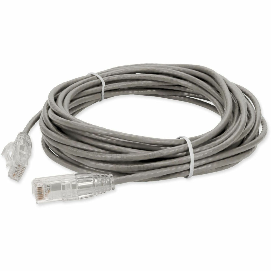 AddOn 12ft Gray CAT 6 Slim PVC Ethernet Cable Snagless Clear-Claw RJ-45 M/M - ADD-12FSLCAT6-GY