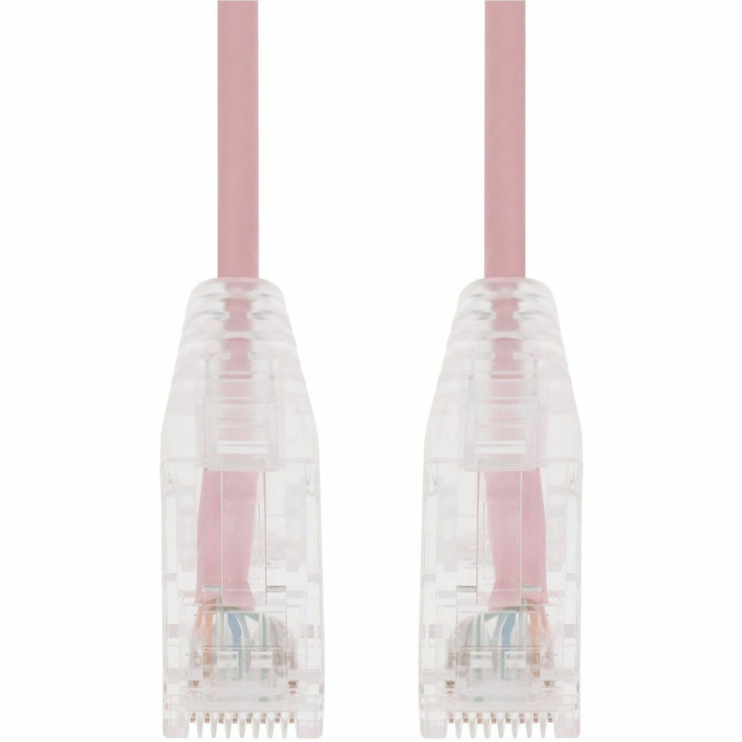 AddOn 15ft Pink CAT 6A Slim PVC Ethernet Cable Snagless Clear-Claw RJ-45 M/M - ADD-15FSLCAT6A-PK