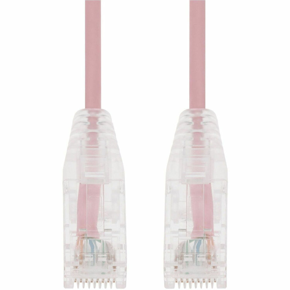 AddOn 15ft Pink CAT 6A Slim PVC Ethernet Cable Snagless Clear-Claw RJ-45 M/M - ADD-15FSLCAT6A-PK