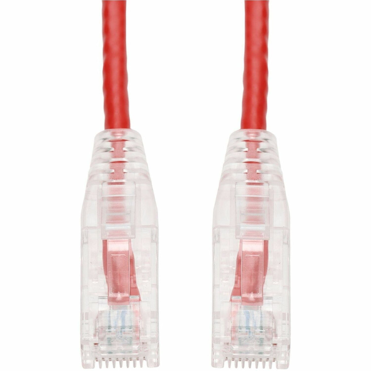 AddOn 15ft Red CAT 6A Slim PVC Ethernet Cable Snagless Clear-Claw RJ-45 M/M - ADD-15FSLCAT6A-RD