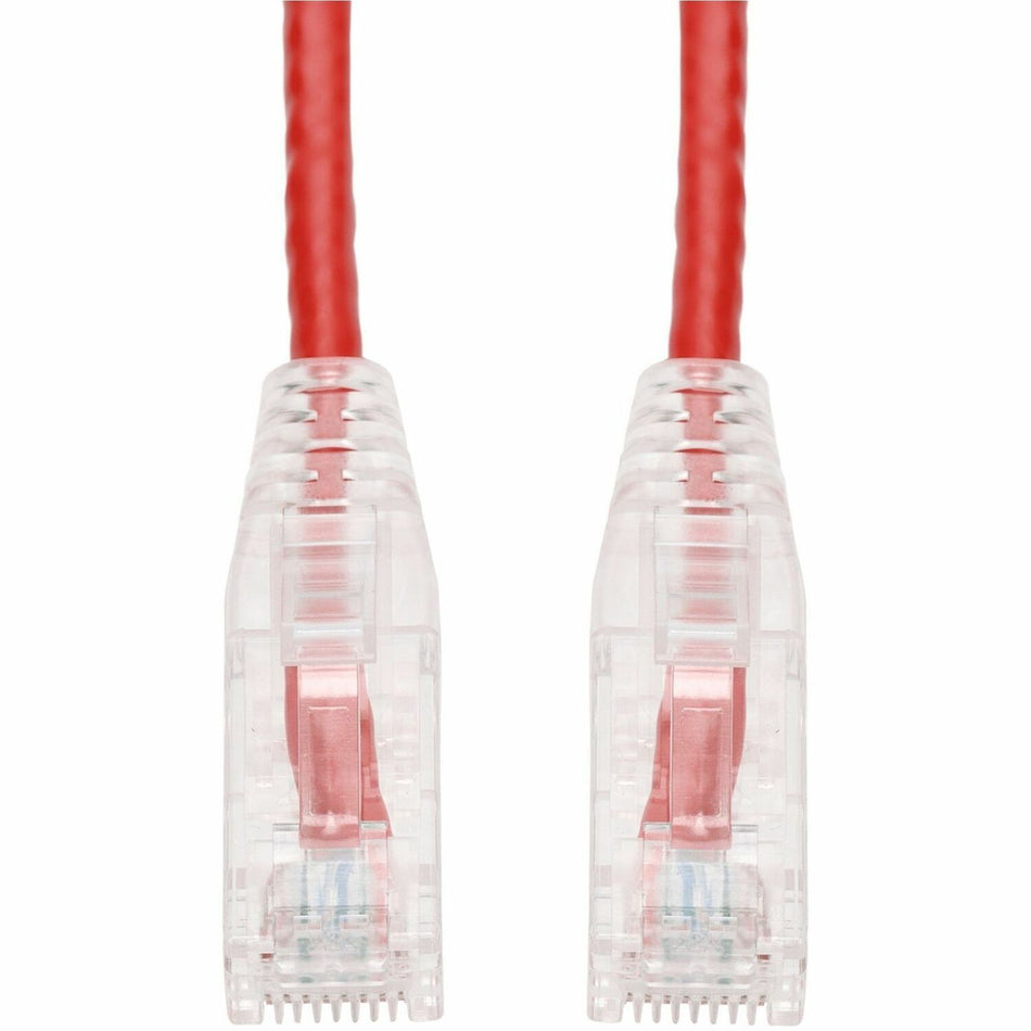 AddOn 15ft Red CAT 6A Slim PVC Ethernet Cable Snagless Clear-Claw RJ-45 M/M - ADD-15FSLCAT6A-RD