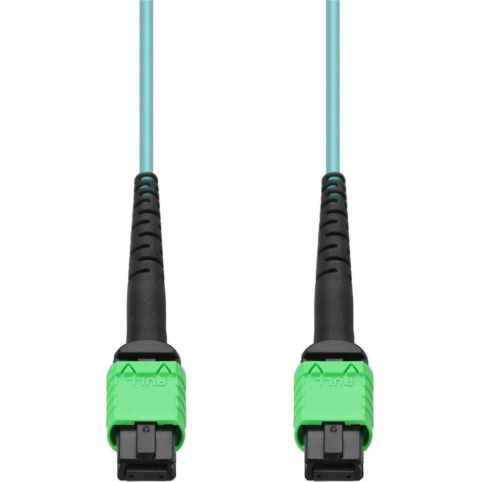 AddOn 2m MPO/APC to MPO/APC Aqua OM4 LSZH 12-Strand Fiber Patch Cable - ADD-AMPOAMPO-2M5OM4LZ