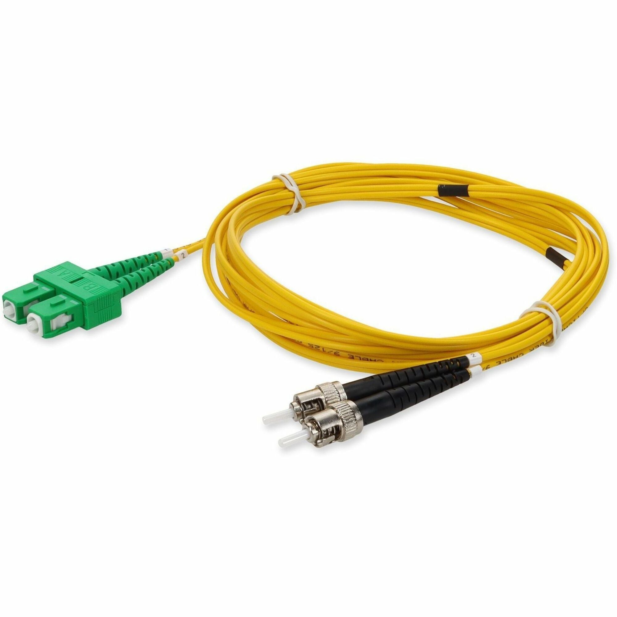 AddOn 10m ASC to ST Yellow OS2 Duplex OFNR (Riser-Rated) SMF Fiber Patch Cable - ADD-ASC-ST-10M9SMF
