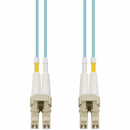 AddOn 15ft LC to LC Aqua OM4 Duplex OFNR (Riser-Rated) Fiber Patch Cable - ADD-LC-LC-15F5OM4
