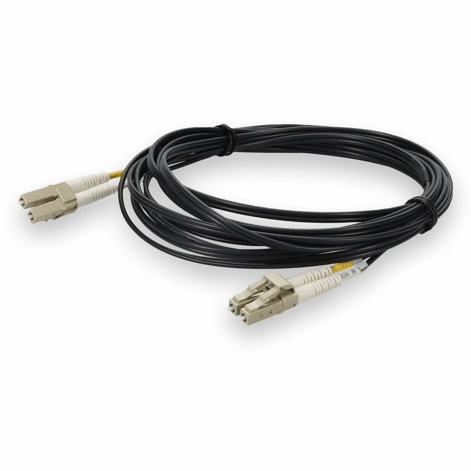 AddOn 3m LC to LC Black OM4 Duplex OFNP (Plenum-Rated) Fiber Patch Cable - ADD-LC-LC-3M5OM4P-BK