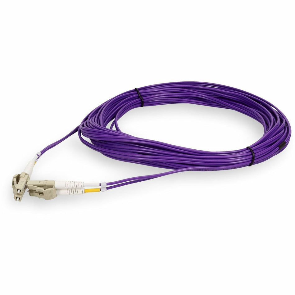 AddOn 6m LC to LC Purple OM4 Duplex OFNR (Riser-Rated) Fiber Patch Cable - ADD-LC-LC-6M5OM4-PE