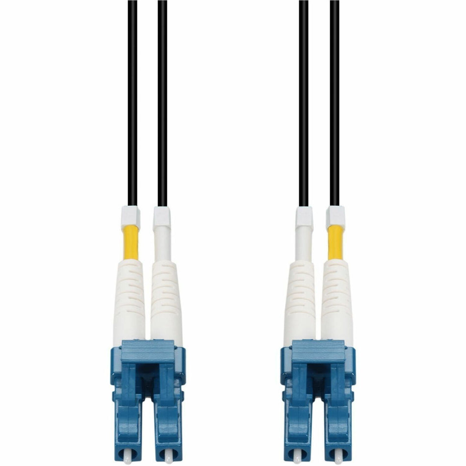 AddOn 60m LC to LC Black OS2 Duplex OFNR (Riser-Rated) SMF Fiber Outdoor Patch Cable - ADD-LC-LC-60M9SMFIO-BK