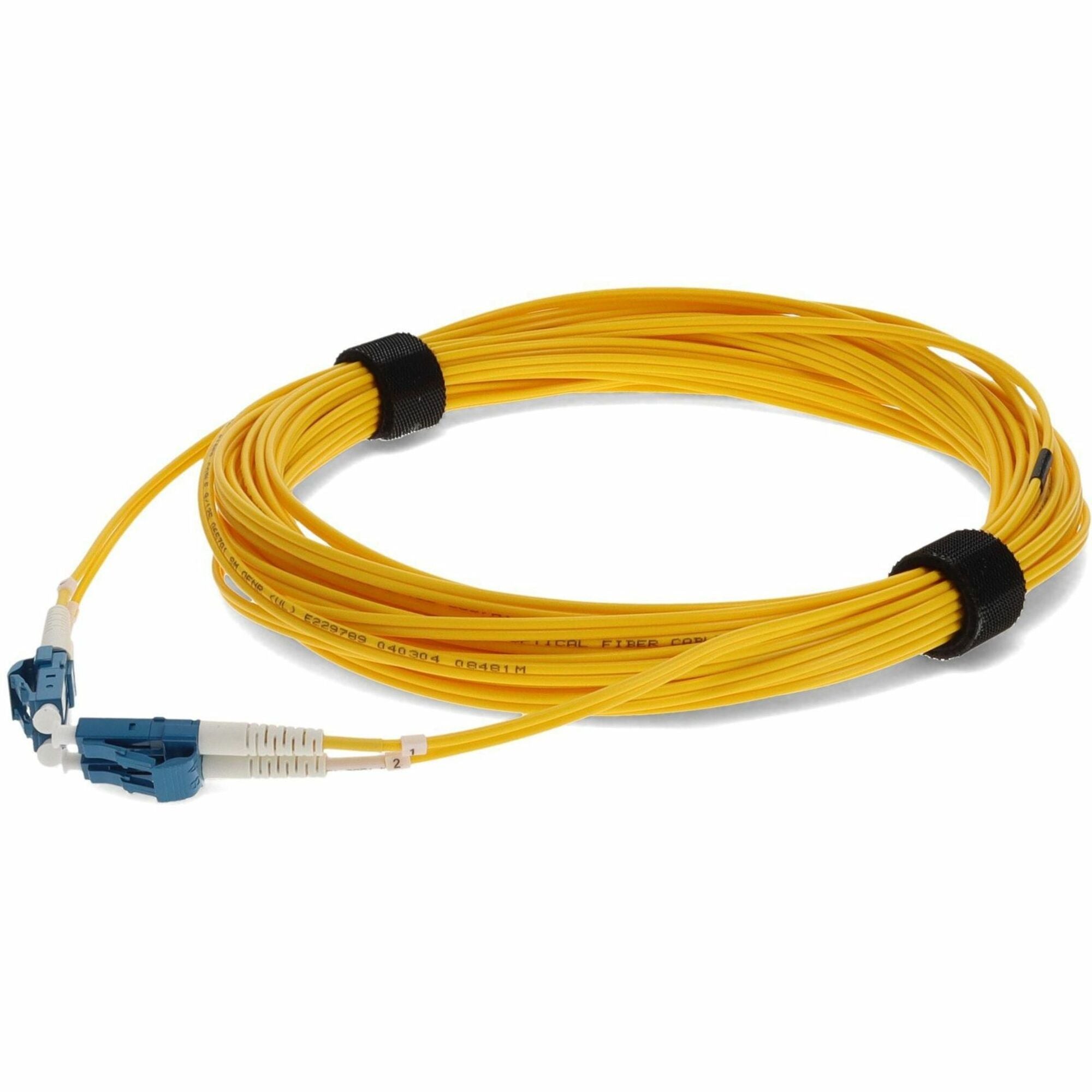 AddOn 1m LC to LC Yellow OS2 Duplex Microboot, Snagless OFNR (Riser-Rated) SMF Fiber Patch Cable - ADD-LC-LC-MB1M9SMF