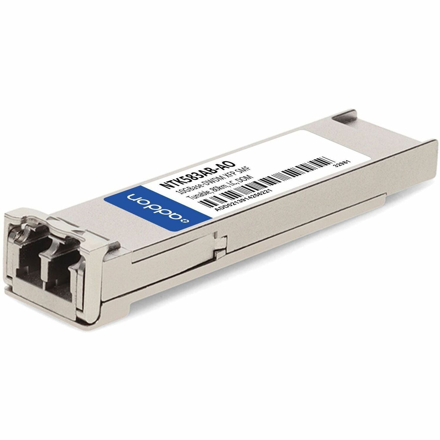 AddOn Ciena&reg; NTK583AB Compatible TAA 10GBase-DWDM 50GHz XFP Transceiver (SMF, 1530nm to 1565nm, 80km, LC, DOM) - NTK583AB-AO