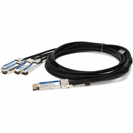 AddOn MSA and TAA Compliant 400GBase-CU QSFP-DD 400G to 4xQSFP56 100G PAM-4 Direct Attach Cable (Passive Twinax, 3m) - Q400G-4Q56G-PDAC3M-AO