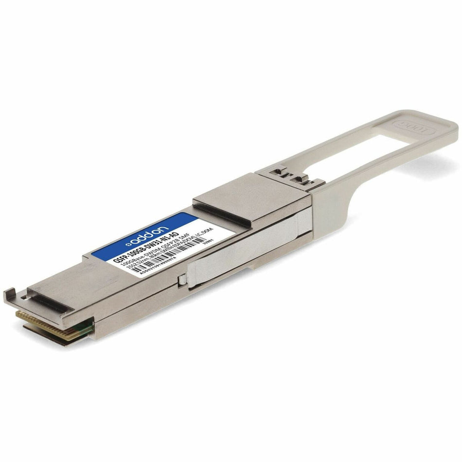 AddOn Alcatel-Lucent Nokia&reg; Compatible TAA 100GBase-DWDM PAM4 QSFP28 Transceiver Single Lambda C-Band (SMF, 1552.52nm, 80km w/EDFA/DCM, LC, DOM) - QSFP-100GB-DW31-N1-AO