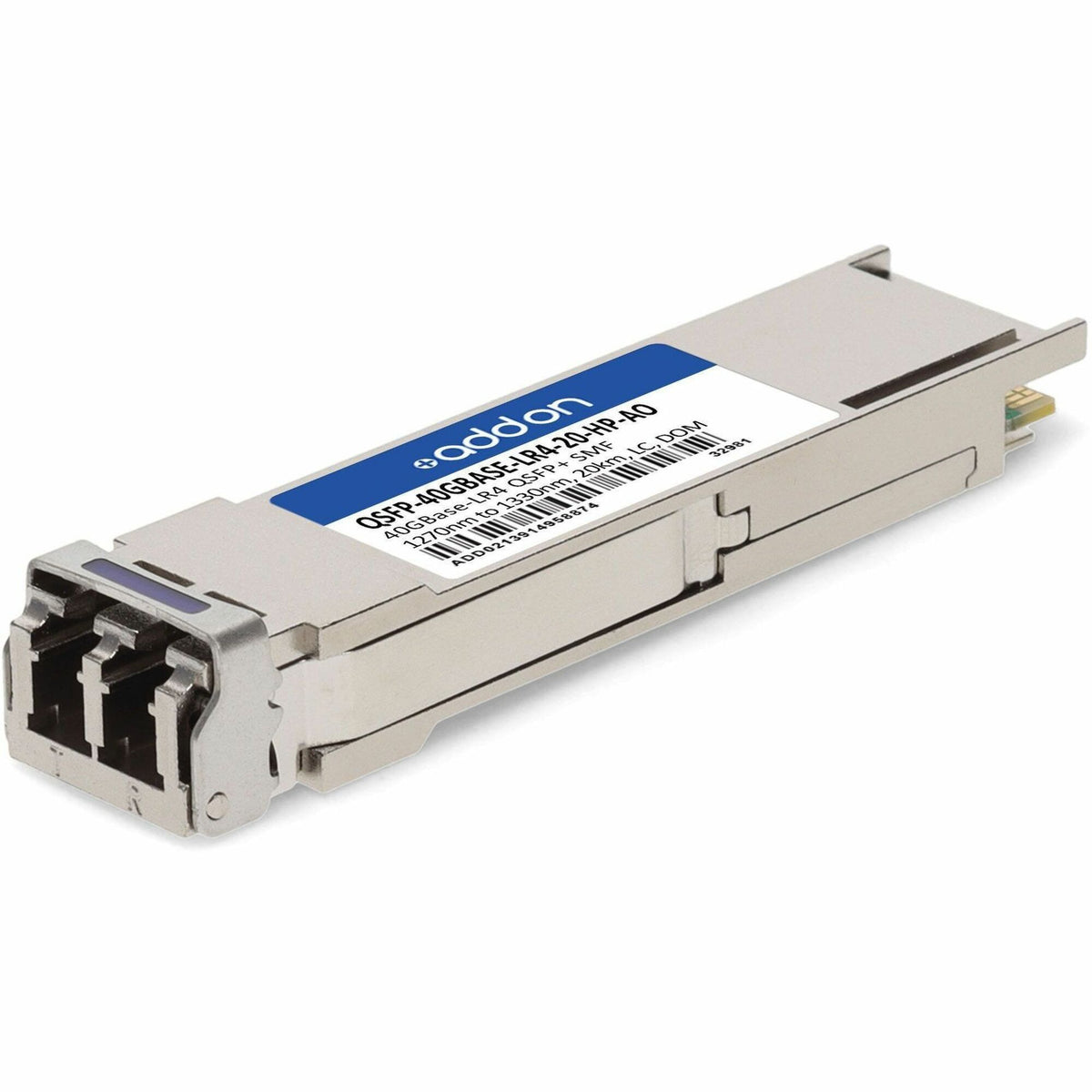 AddOn HP Compatible TAA 40GBase-LR4 QSFP+ Transceiver (SMF, 1270-1330nm, 20km, LC, DOM) - QSFP-40GBASE-LR4-20-HP-AO