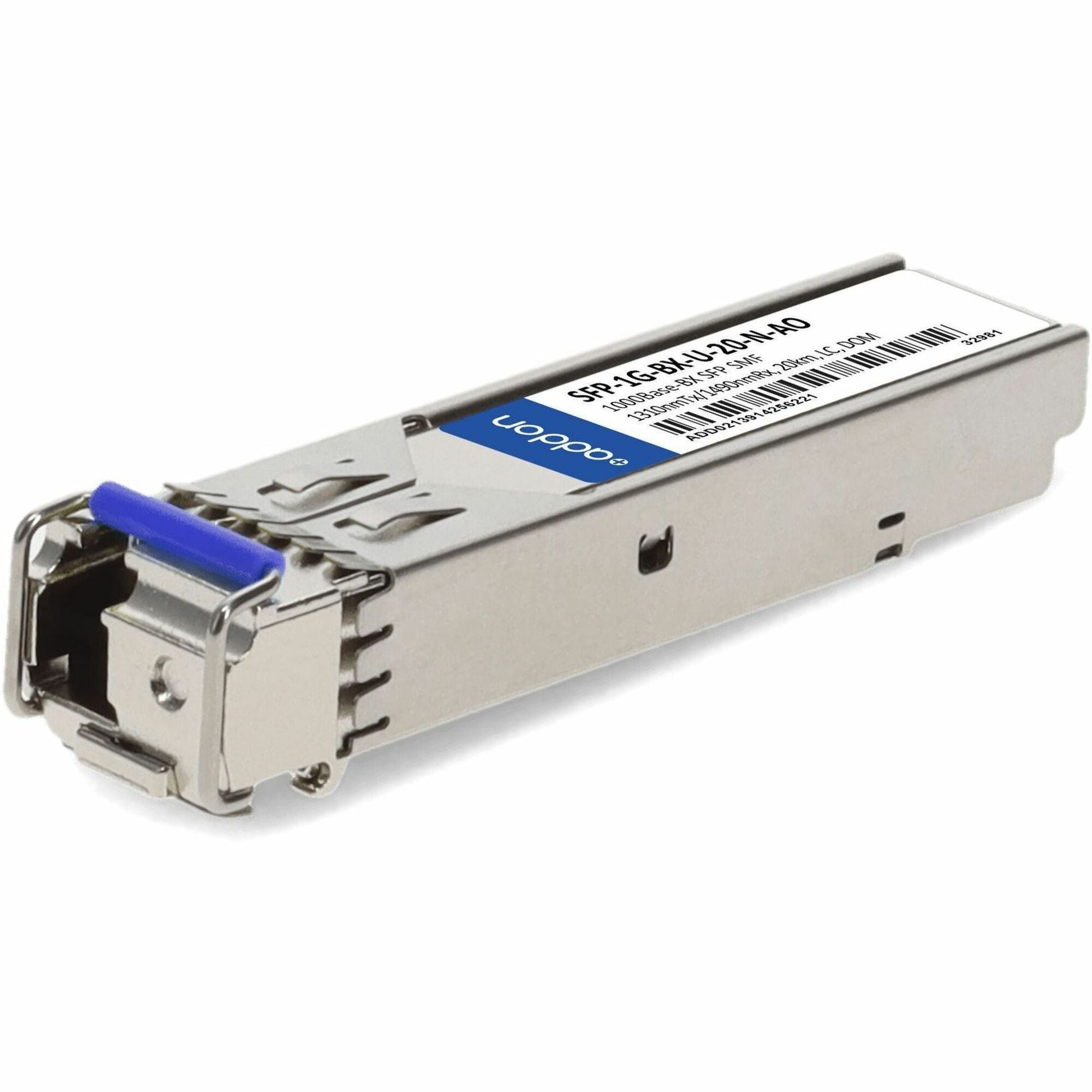 AddOn Alcatel-Lucent Nokia&reg; Compatible TAA Compliant 1000Base-BX SFP Transceiver (SMF, 1310nmTX/1490nmRX, 20km, LC, DOM) - SFP-1G-BX-U-20-N-AO