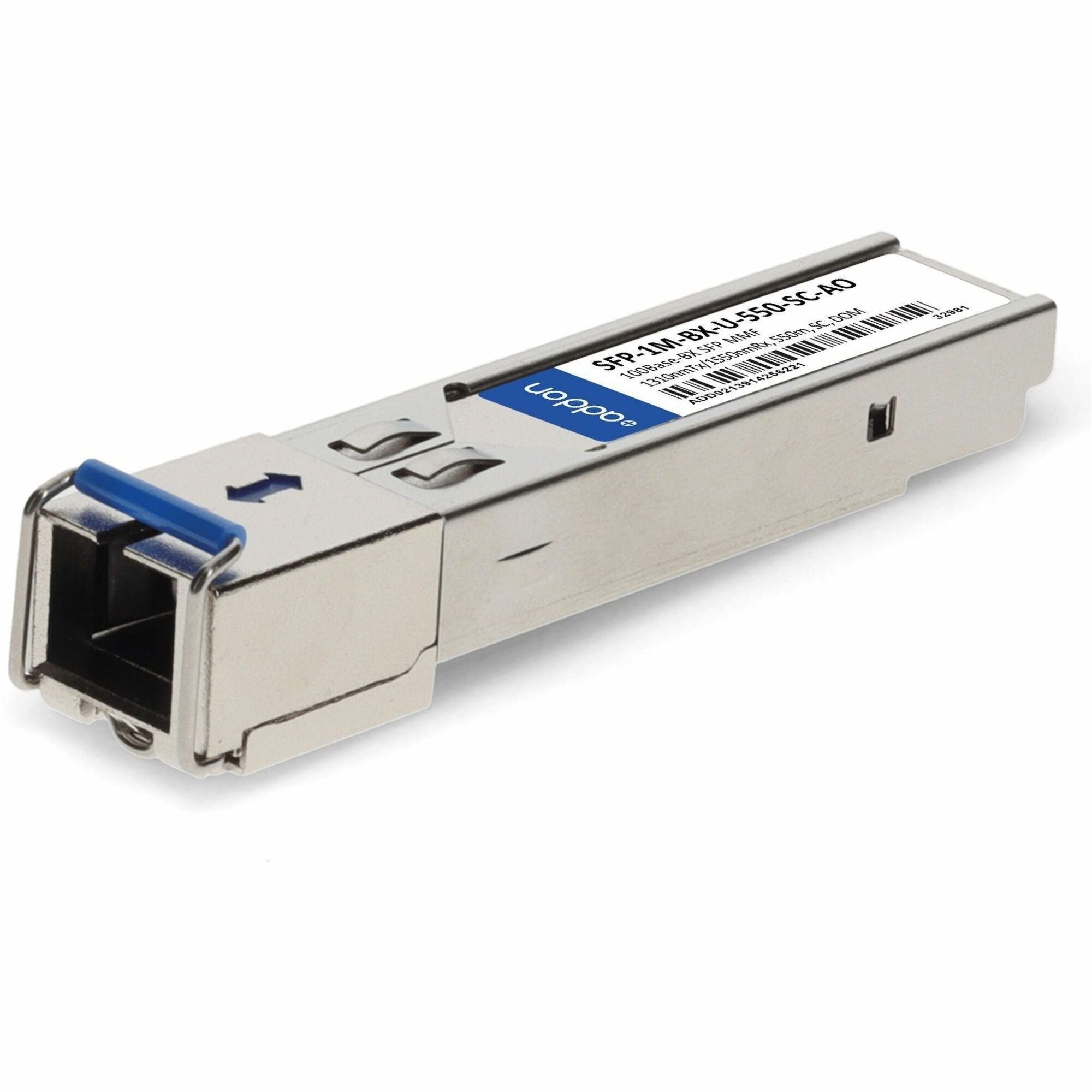 AddOn MSA and TAA 100Base-BX SFP Transceiver (MMF, 1310nmTx/1550nmRx, 550m, SC, DOM) - SFP-1M-BX-U-550-SC-AO