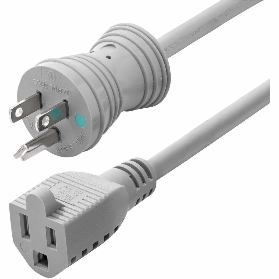 StarTech.com 6ft (1.8m) Hospital-Grade Extension Cord, Green Dot, NEMA 5-15P to 5-15R, 13A 125V, 16AWG, UL Listed - 231B-660H-POWER-CORD