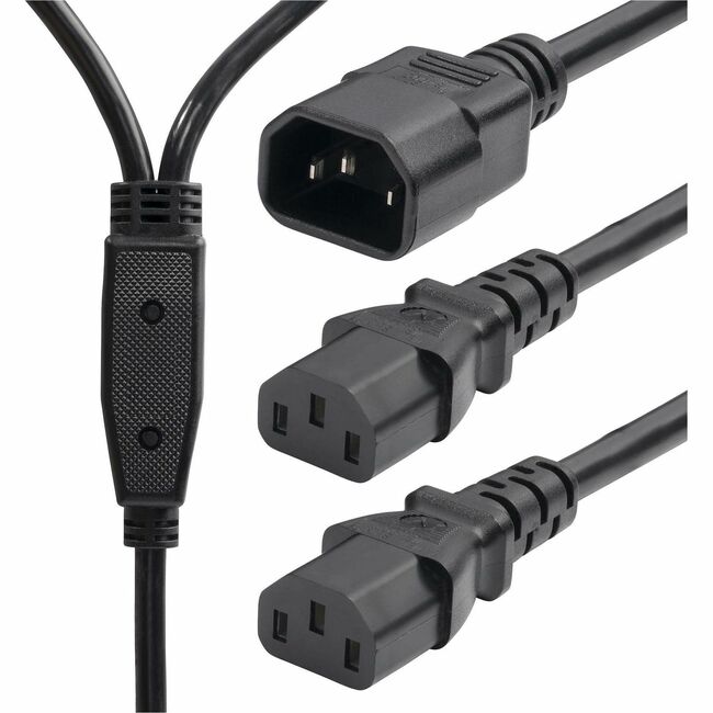 StarTech.com 6ft (1.8m) Power Cord Splitter, IEC 60320 C14 to 2x C13 AC Power Cable, 10A 250V, 18AWG, UL Listed Components - 8723-8600-POWER-CORD