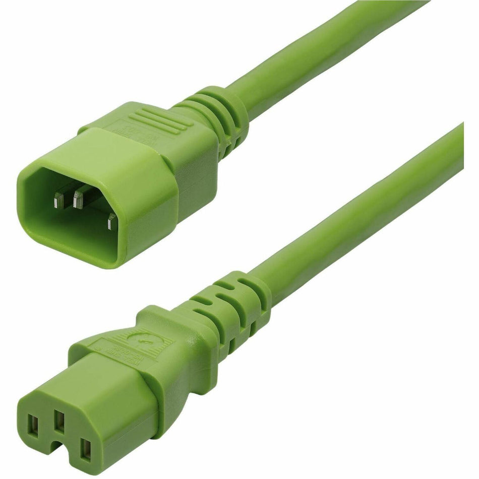StarTech.com 6ft (1.8m) Heavy Duty PDU Power Cord, IEC 60320 C14 to C15, 15A 250V, 14AWG, Green Power Cable, UL Listed - 8915-4606-POWER-CORD