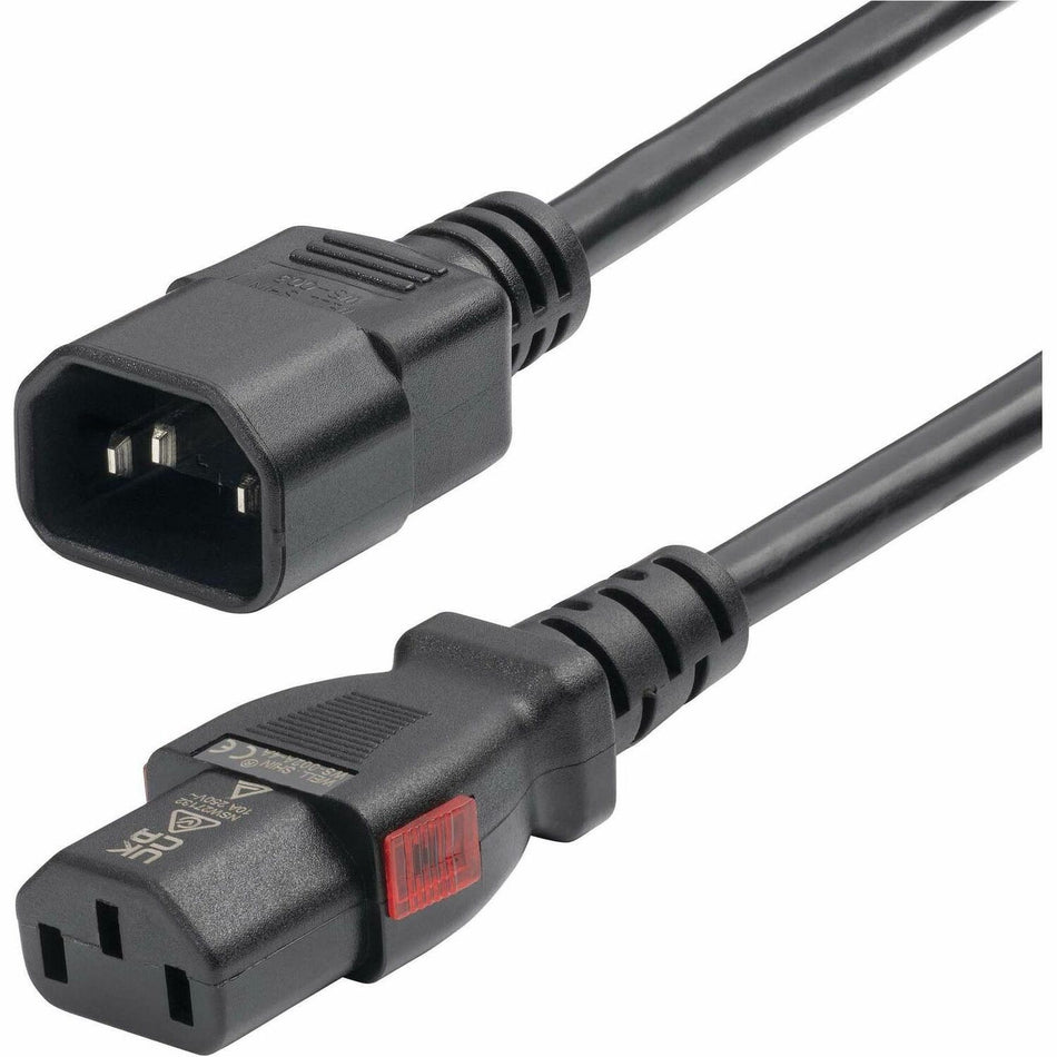 StarTech.com 10ft (3m) Power Extension Cord, IEC 60320 C14 to Locking C13, PDU Power Cord, 10A 250V, 18AWG, UL Listed - 87L3-8A00-POWER-CORD