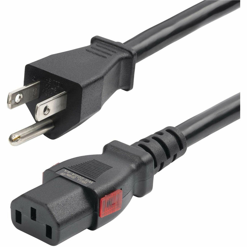StarTech.com 12ft (3.6m) Heavy Duty Power Cord, NEMA 5-15P to Locking C13 AC Power Cable, 15A 125V, 14AWG, UL Listed - 27LC-4B00-POWER-CORD