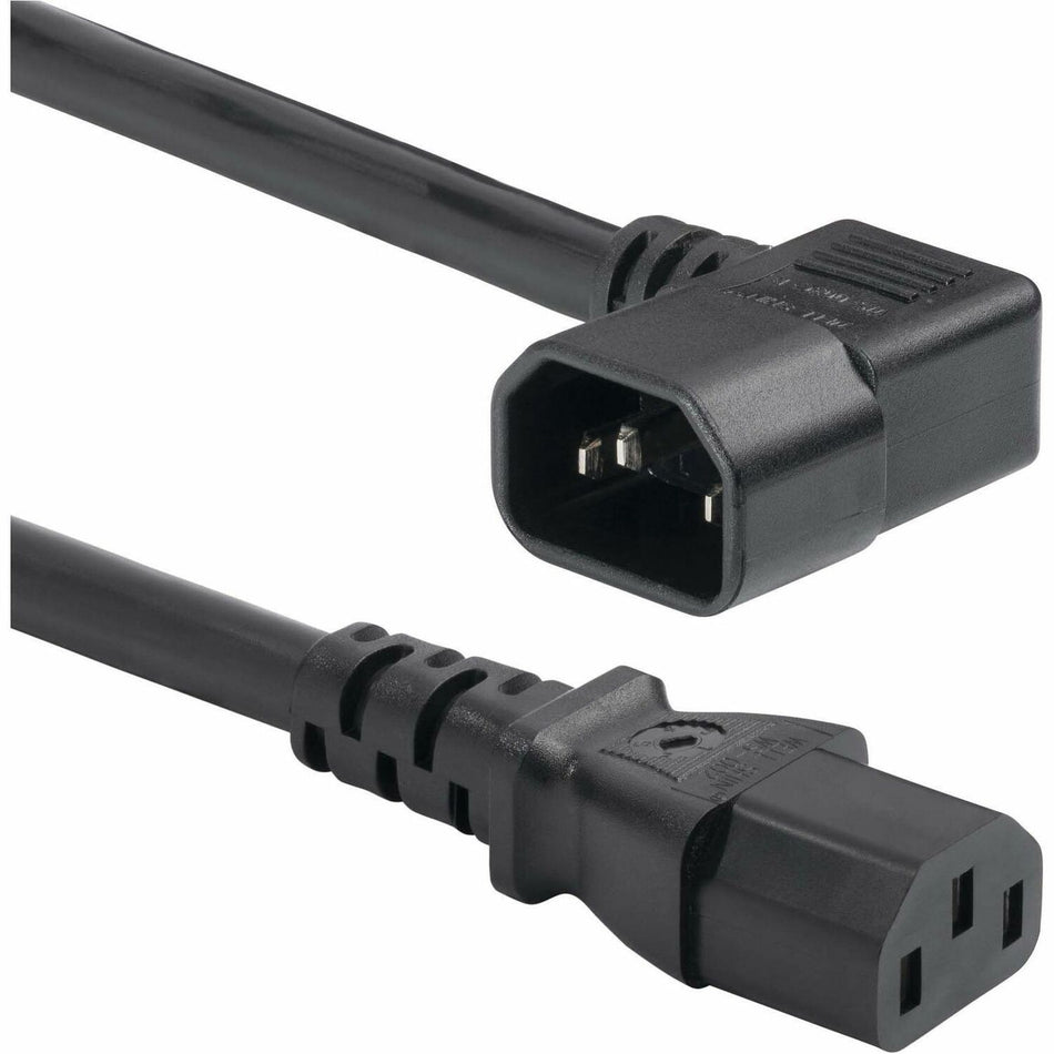 StarTech.com 6ft (1.8m) Heavy Duty Power Cord, Right Angle IEC 60320 C14 to C13, 15A 250V, 14AWG, UL Listed - 8745-4600-POWER-CORD