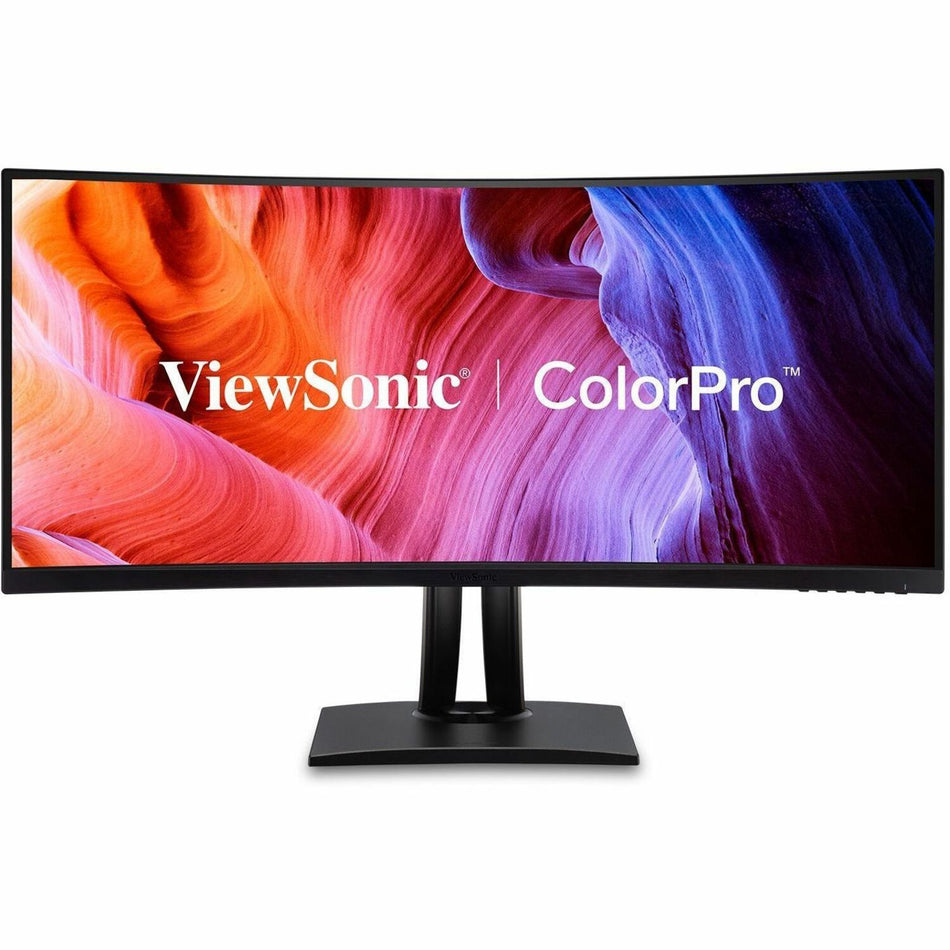 ViewSonic ColorPro VP3456a - 34" 21:9 Curved UWQHD Monitor with 75Hz, FreeSync, 100W USB C, RJ45, sRGB - 400 cd/m&#178; - VP3456A