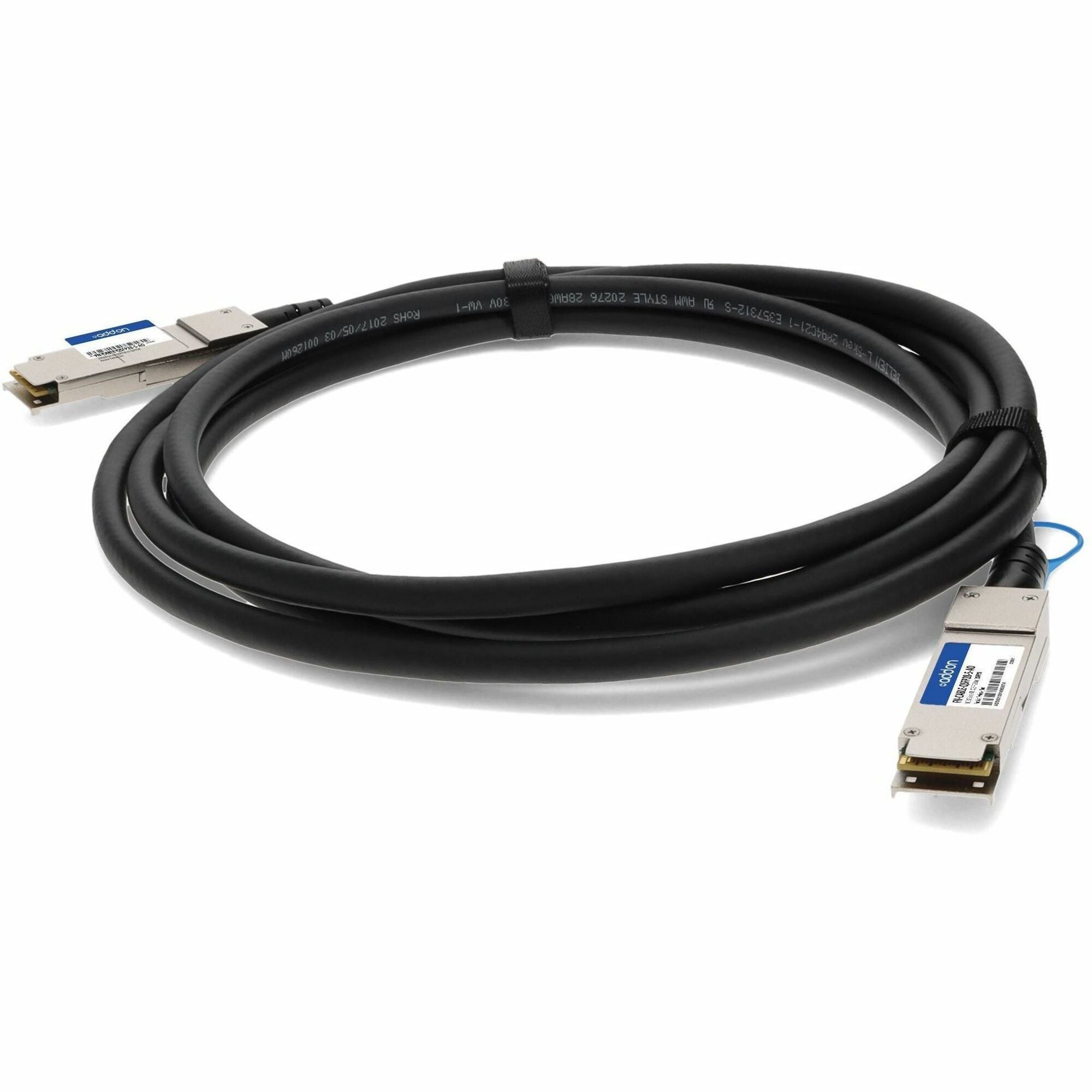 AddOn Fortinet&reg; FN-CABLE-QSFP28-5 Compatible TAA Compliant 100GBase-CU QSFP28 Direct Attach Cable (Passive Twinax, 5m) - FN-CABLE-QSFP28-5-AO
