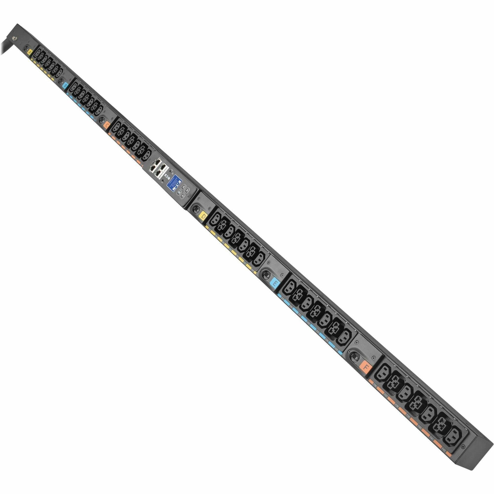 Eaton 3-Phase Metered Input Rack PDU G4, 208V, 42 Outlets, 48A, 17.3kW, 460P9W Input, 10 ft. Cord, 0U Vertical - EVMI4609X