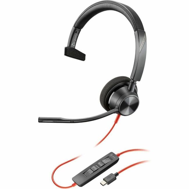 Poly Blackwire 3310 Monaural USB-C Headset +USBC/A Adapter - 8X215AA