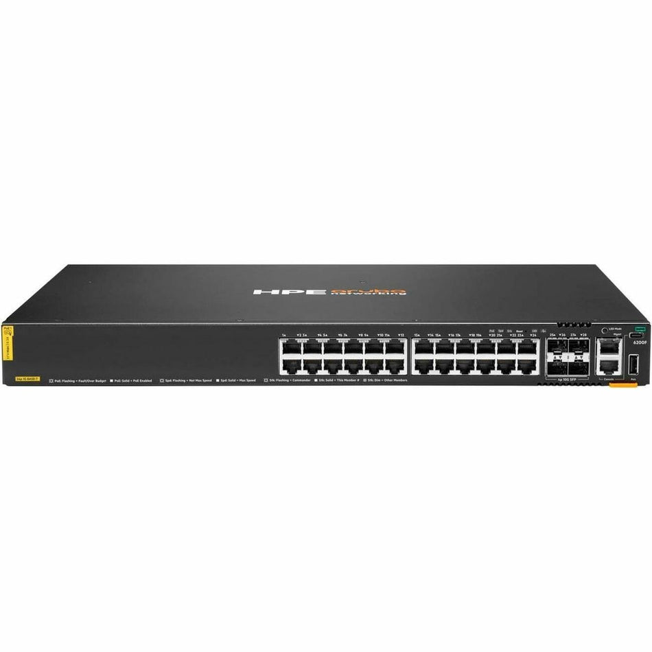 Aruba CX 6200F 24G Class-4 PoE 4SFP+ 370W Switch - JL725B#ARE