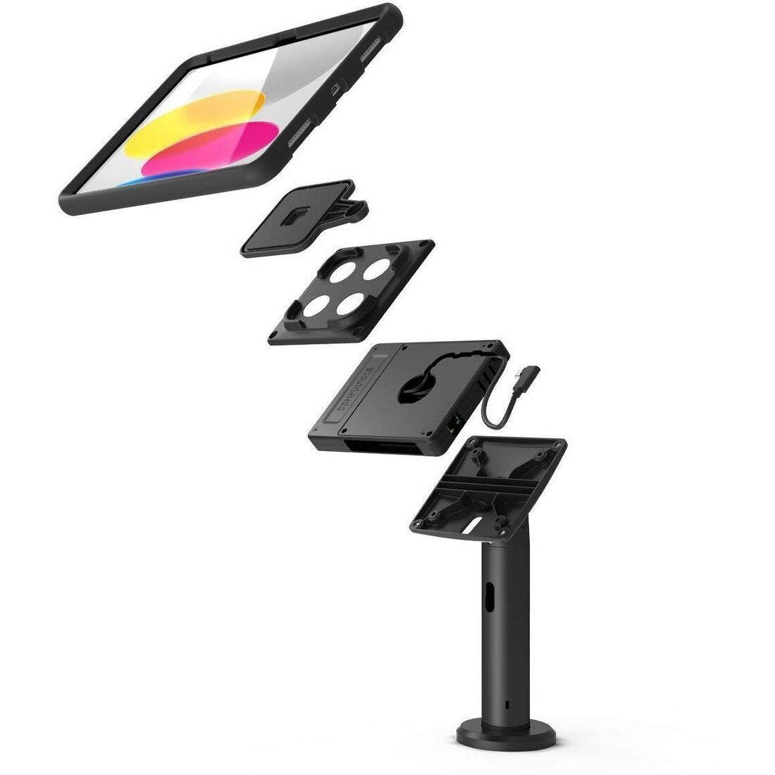 Compulocks Universal Tablet Magnetic Tilting Stand 8" Plus Hub Black - TCDP01VHBMM01H01