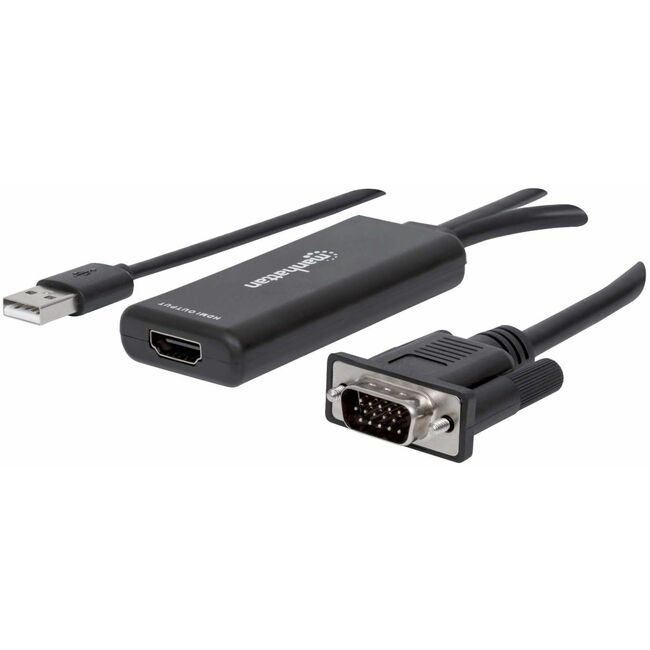 VGA and USB-A to HDMI Converter, Analog VGA Video and USB Audio to Digital HDMI Signal, 1920x1080, 1080p@60Hz, 24-bit colour, 1.65 Gbps / 165 MHz, Three Year Warranty - 152426