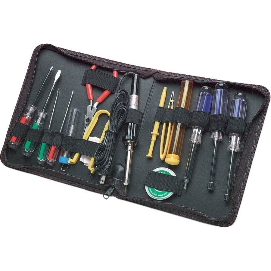 Technician Tool Kit (17 items), Consists of: Soldering Iron (Euro 2-pin plug), Solder and Wick, 4x Chip Tools (Anti Static), Pliers, 2x Nut-Drivers, 2x Torque Screwdrivers, 4x Screwdrivers (Phillips & Flat Head), Tube for spares, Case, Lifetime Warranty - 530071