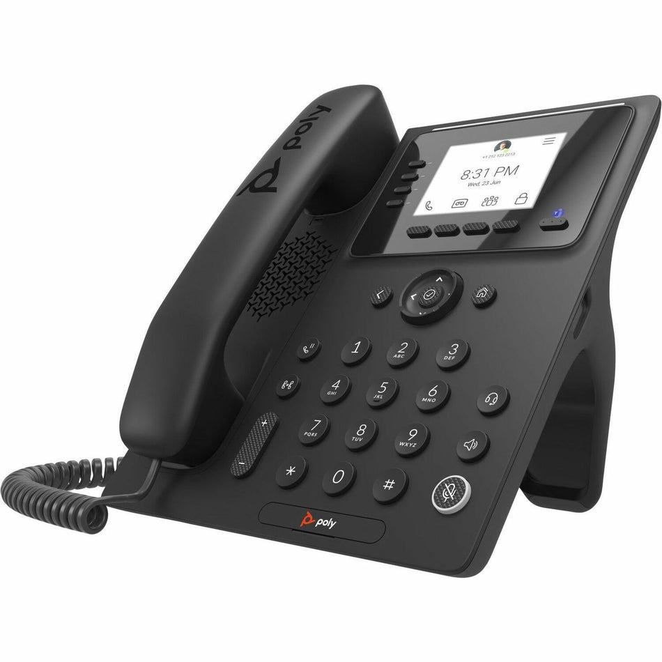 Poly CCX 350 IP Phone - Corded - Corded - Desktop, Wall Mountable - Black - TAA Compliant - 848Z7AA#ABA