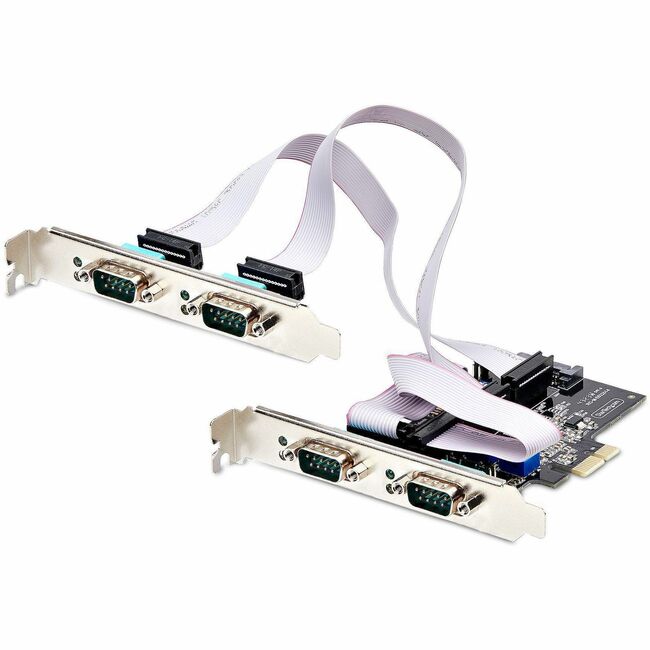 StarTech.com 4-Port Serial PCIe Card, Quad-Port RS232/RS422/RS485 Card, 16C1050 UART, ESD Protection, Windows/Linux, TAA-Compliant - PS74ADF-SERIAL-CARD