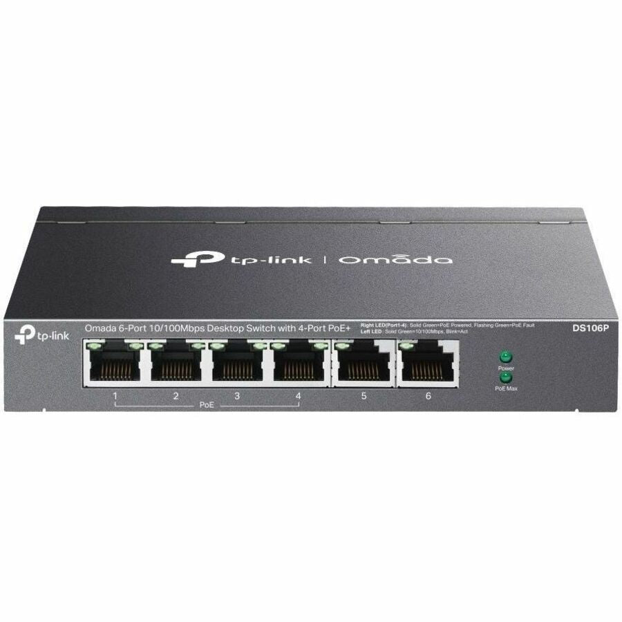 TP-Link Omada 6-Port 10/100Mbps Unmanaged Desktop Switch with 4-Port PoE+ - DS106P
