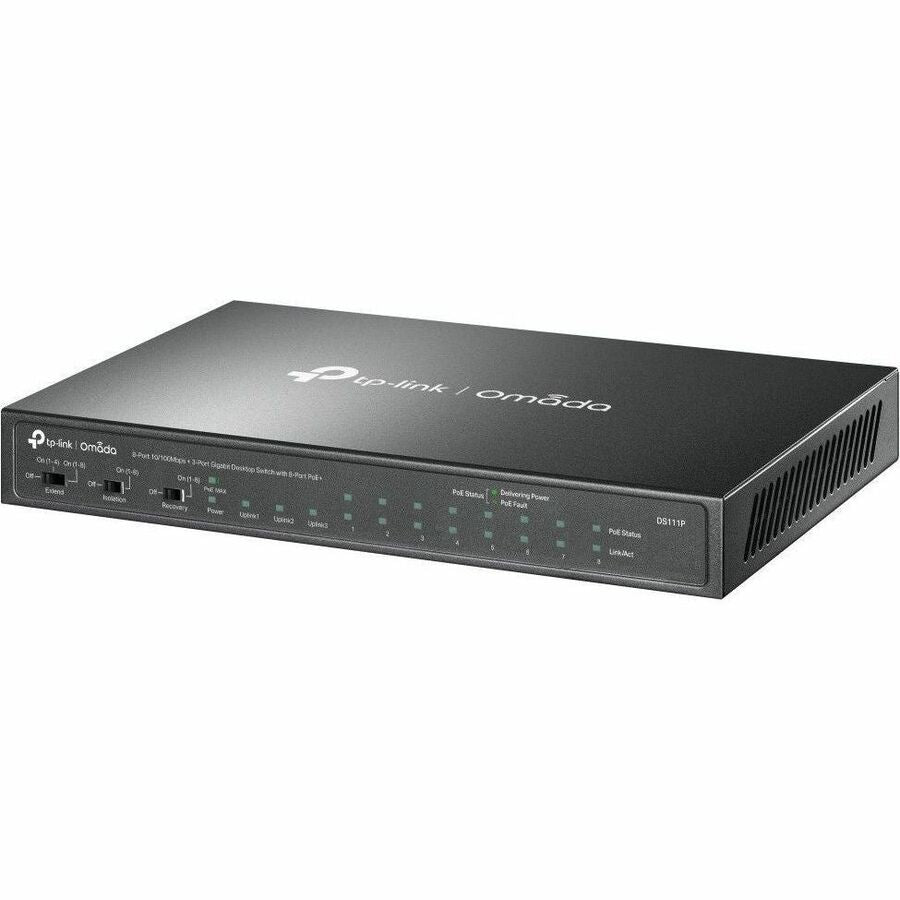 Omada Omada 8-Port 10/100Mbps + 3-Port Gigabit Desktop Switch with 8-Port PoE+ - DS111P