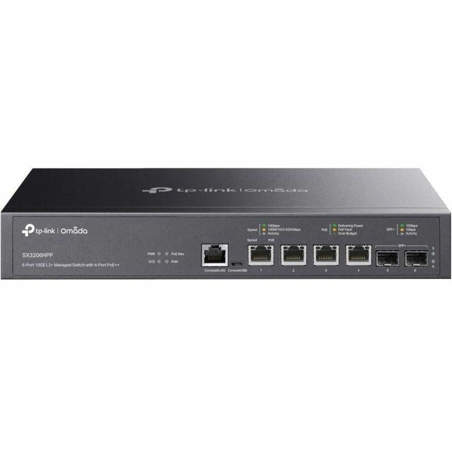 TP-Link Omada 6-Port 10GE L2+ Managed Switch with 4-Port PoE++ - SX3206HPP