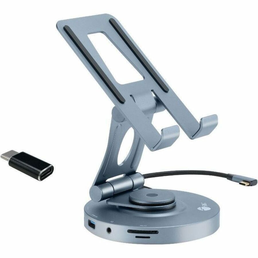 SIIG USB-C Multitask Hub Stand Holder fits under 13" Tablets/Phones - 4K60Hz- PD100W - CE-MTDK31-S2