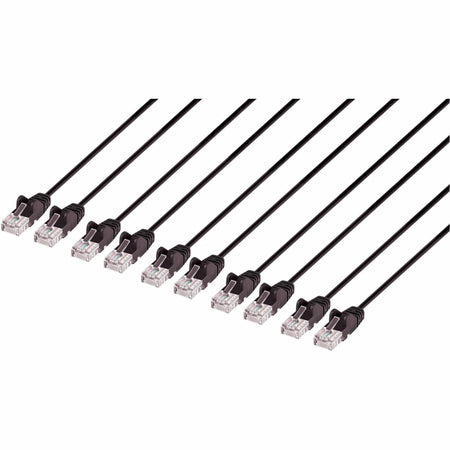 Intellinet Cat6 U/UTP Slim Network Patch Cable, 7 ft., Black, 10-Pack - 742603