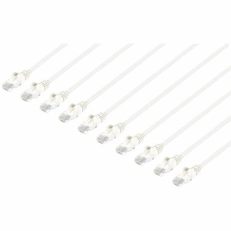 Intellinet Cat6 U/UTP Slim Network Patch Cable, 10 ft., White, 10-Pack - 744300