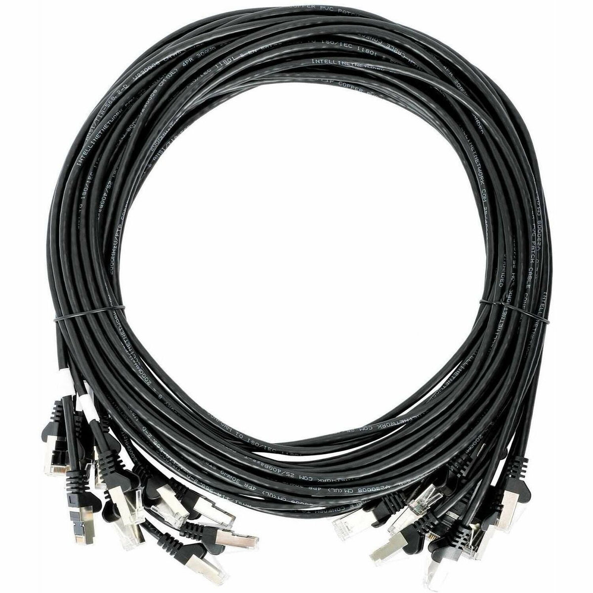 Intellinet Cat6 U/UTP Slim Network Patch Cable, 5 ft., Black, 10-Pack - 742597