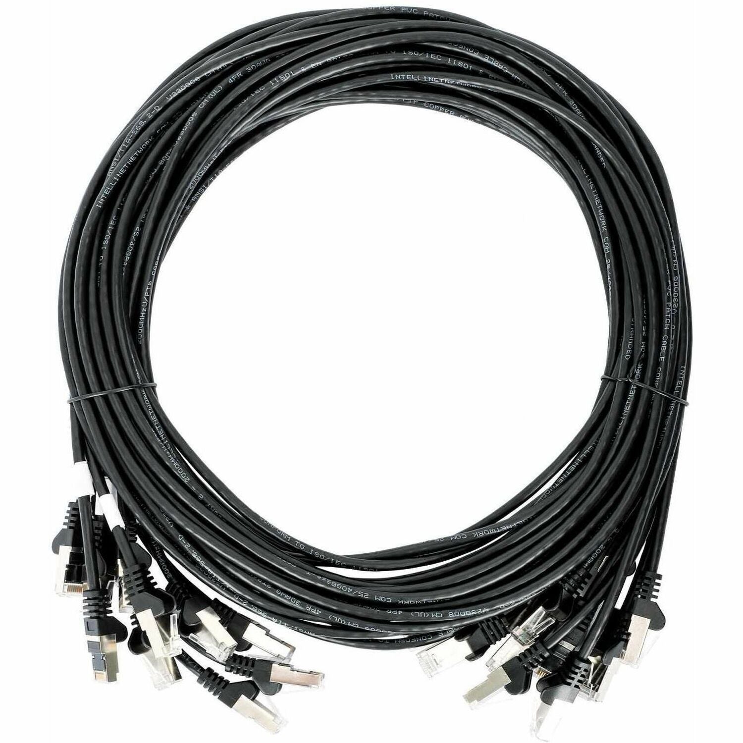 Intellinet Cat6 U/UTP Slim Network Patch Cable, 5 ft., Black, 10-Pack - 742597