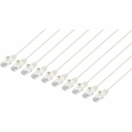 Intellinet Cat6 U/UTP Slim Network Patch Cable, 14 ft., White, 10-Pack - 744317