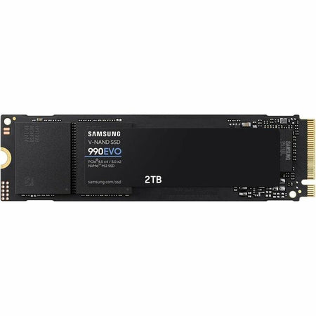 Samsung 990 EVO 2 TB Solid State Drive - M.2 2280 Internal - PCI Express NVMe (PCI Express NVMe 4.0 x4) - Black - MZ-V9E2T0B/AM