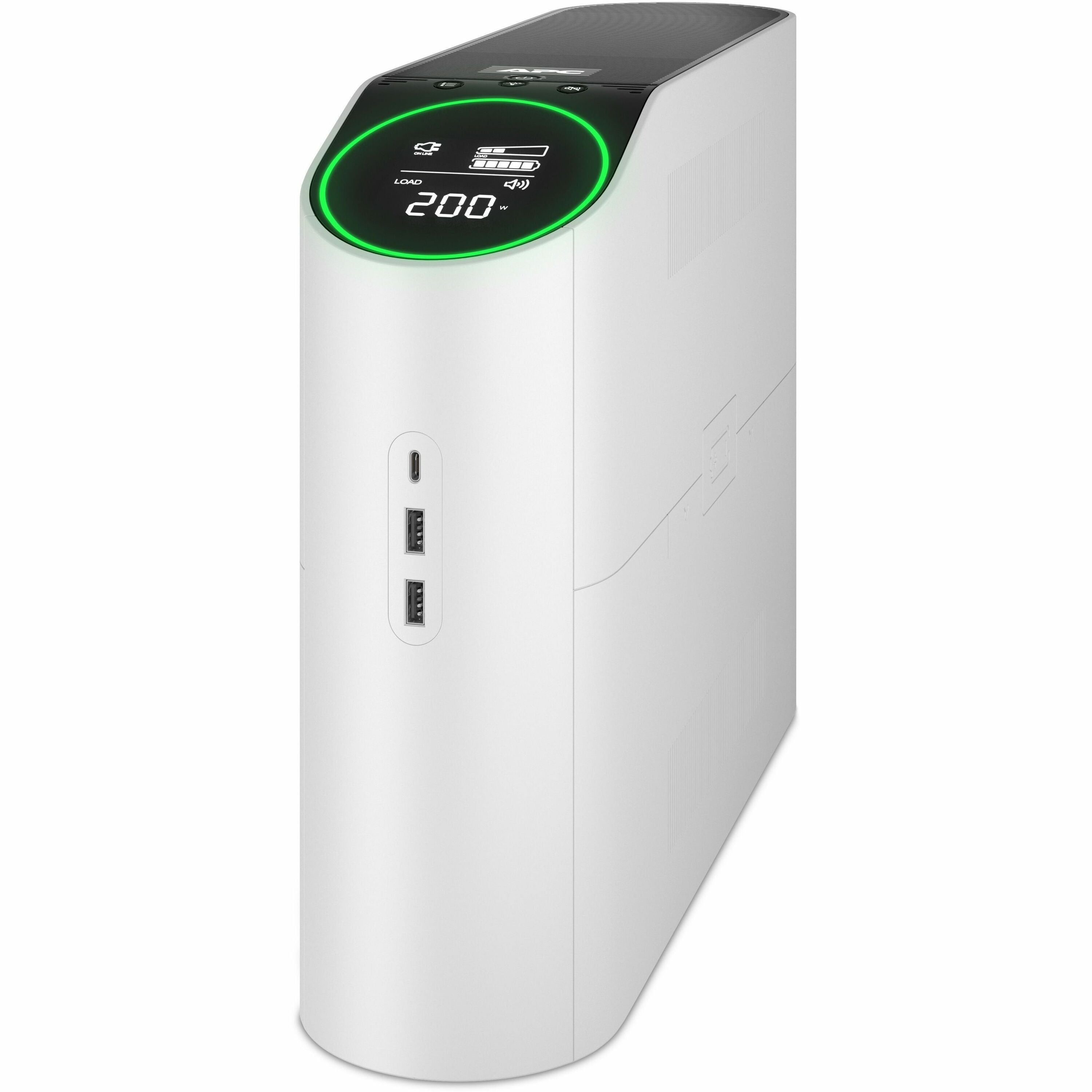APC Back-UPS Pro for Gaming, 1500VA/900W, Tower, 120V, 10x NEMA 5-15R outlets, RGB Lights, Pure Sine Wave, Arctic (White) - BGM1500-US