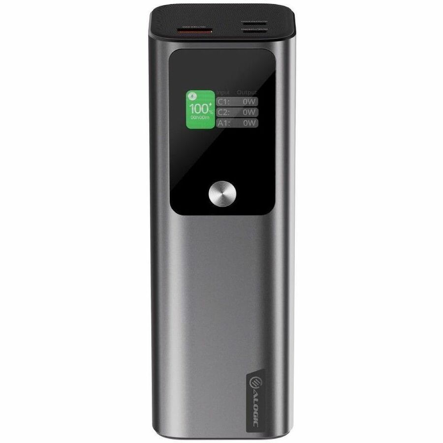 Alogic 27,000mAh power bank with 140W output, 2x USB-C and USB-A ports fast charging laptops, smartphones, and tablets iPad." - A27KPB140W