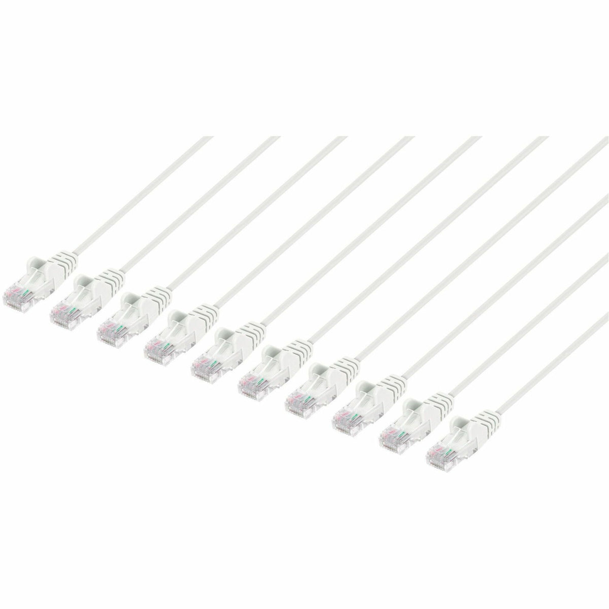 Intellinet Cat6 U/UTP Slim Network Patch Cable, 0.5 ft., White, 10-Pack - 744355