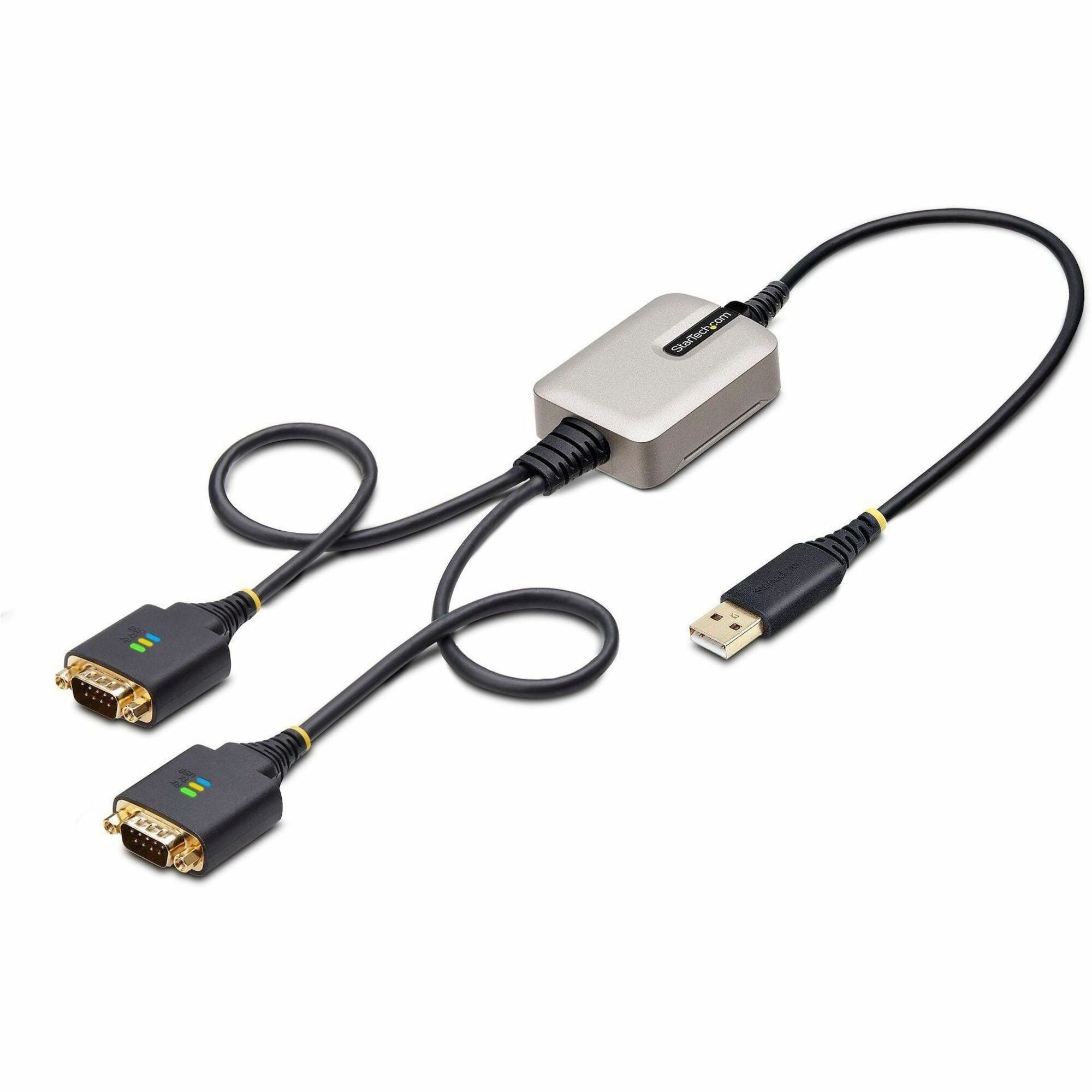 StarTech.com 2ft/60cm 2-Port USB to Serial Adapter Cable, COM Retention, FTDI, DB9 RS232, Changeable DB9 Screws/Nuts, Windows/macOS/Linux - 2P1FFC-USB-SERIAL