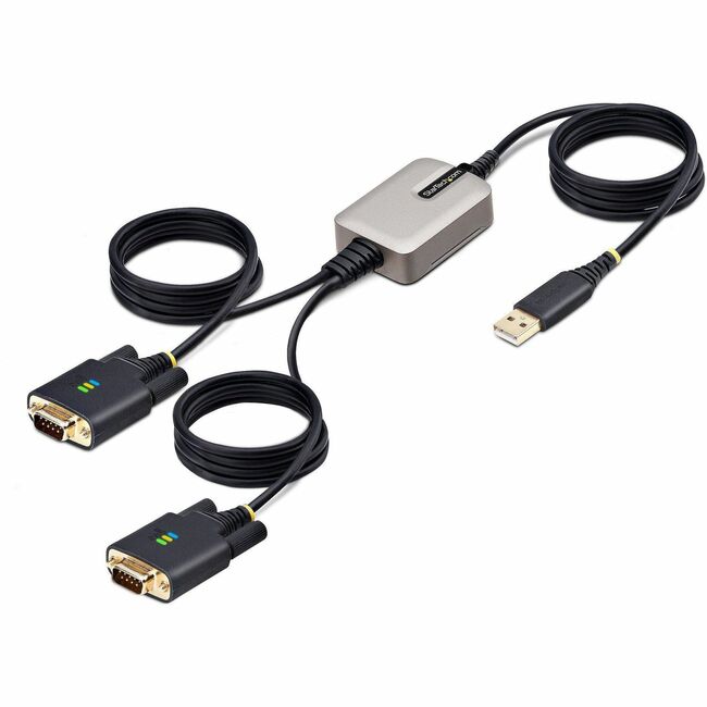 StarTech.com 13ft (4m) 2-Port USB to Serial Adapter Cable, COM Retention, FTDI, DB9 RS232, Changeable DB9 Screws/Nuts, Windows/macOS/Linux - 2P6FFC-USB-SERIAL